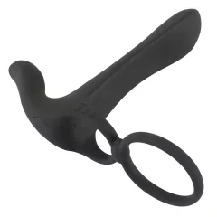   Black Velvets - Rechargeable 2‑in‑1 Vibrator and Cock Ring (Black)