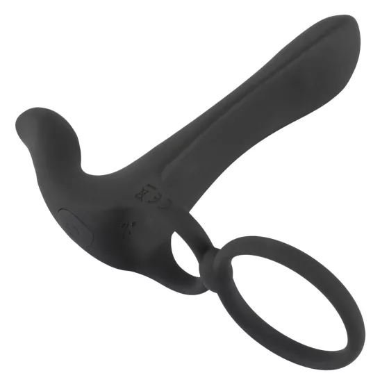 Black Velvets - Rechargeable 2‑in‑1 Vibrator and Cock Ring (Black)