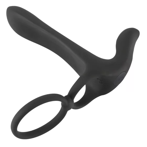 Black Velvets - Rechargeable 2‑in‑1 Vibrator and Cock Ring (Black)
