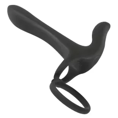   Black Velvets - Rechargeable 2‑in‑1 Vibrator and Cock Ring (Black)
