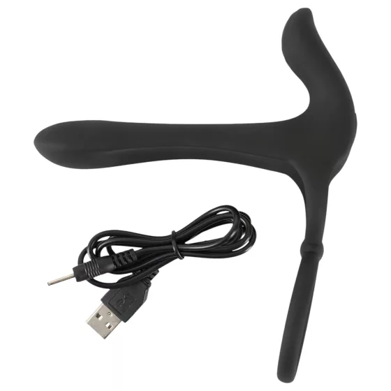 Black Velvets - Rechargeable 2‑in‑1 Vibrator and Cock Ring (Black)