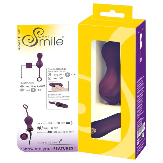 SMILE RC Love Balls - Rechargeable Wireless Vibrating Egg (Purple)
