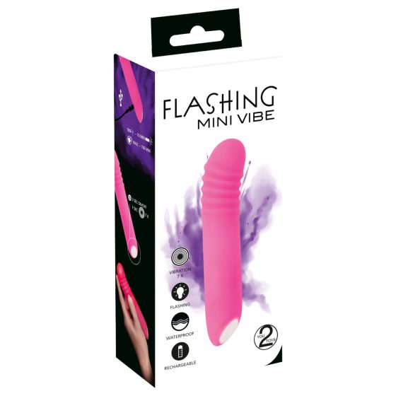 You2Toys - Flashing Mini Vibe - Rechargeable, Light-Up Vibrator (Pink)