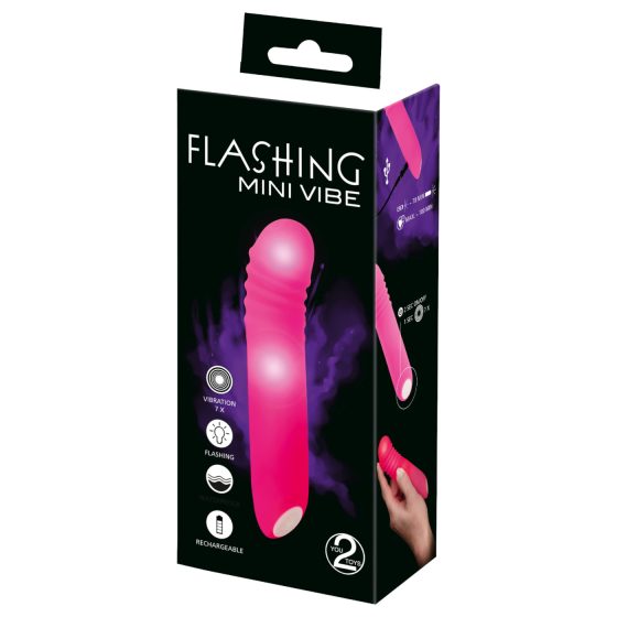 You2Toys - Flashing Mini Vibe - Rechargeable, Light-Up Vibrator (Pink)