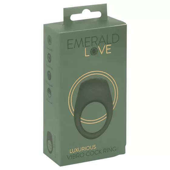 Emerald Love - Rechargeable, Waterproof Vibrating Ring (Green)