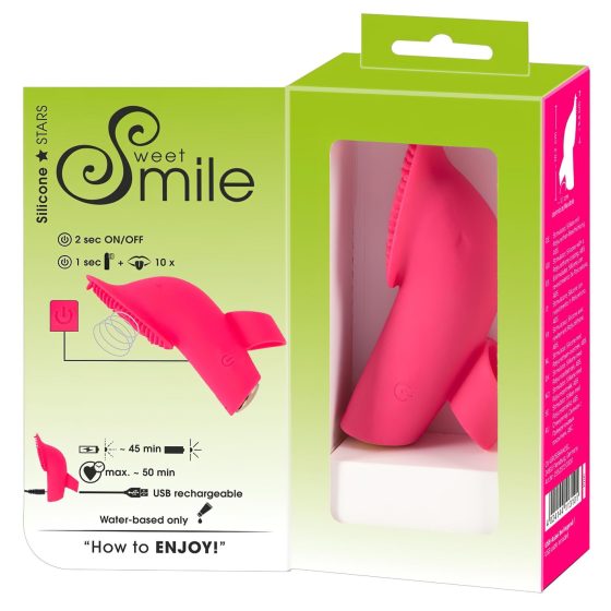 SMILE Licking - Air-Wave Tongue Finger Vibrator (Pink)