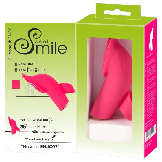/ SMILE Licking - Air-Wave Tongue Finger Vibrator (Pink)