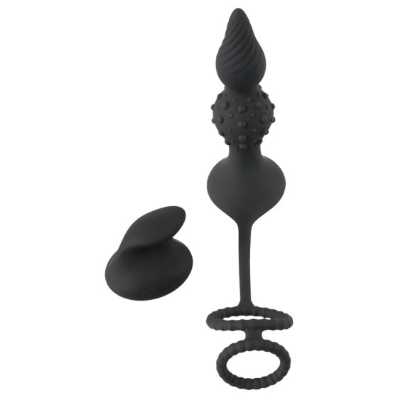 Rebel 2-in-1 - Rechargeable Radio-Controlled Ring & Anal Vibrator (Black)