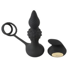   Rebel 2-in-1 - Rechargeable Radio-Controlled Ring & Anal Vibrator (Black)