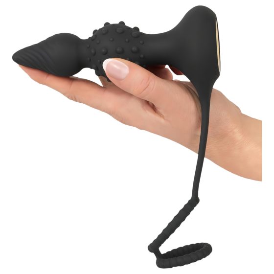 Rebel 2-in-1 - Rechargeable Radio-Controlled Ring & Anal Vibrator (Black)