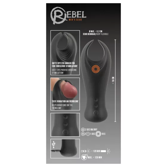 Rebel - Vibrating Glans Stimulator (Black)