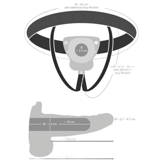 You2Toys Strap-On - Hollow, Wearable Vibrator (Natural)