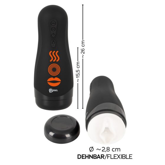 Rebel 3 Functions - rechargeable, heated artificial pussy masturbator