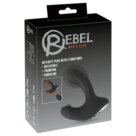 Rebel RC - Wireless Rechargeable Inflatable Anal Vibrator (Black)