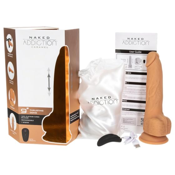Naked Addiction Thrusting 9 Vibrator - Midnight (9")"