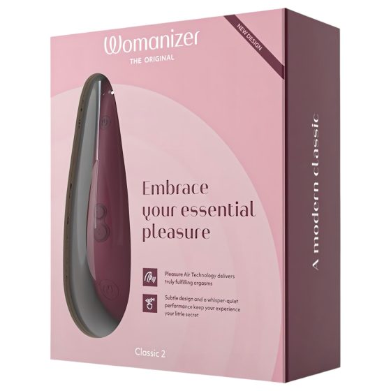 Womanizer Classic 2 - Rechargeable Airwave Clitoral Stimulator (Red)