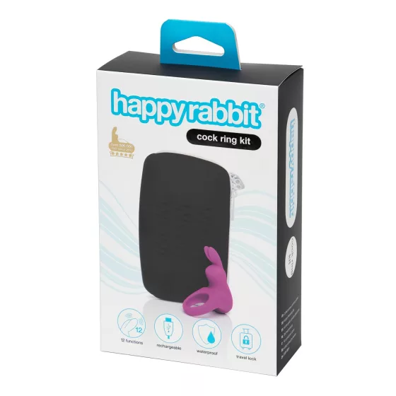 Happyrabbit Pleasure Pack - Vibrating Ring with Storage (Purple)