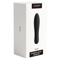 Svakom Tulip - Rechargeable Mini Stick Vibrator (Black) 