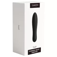 Svakom Tulip - rechargeable mini wand vibrator (black)