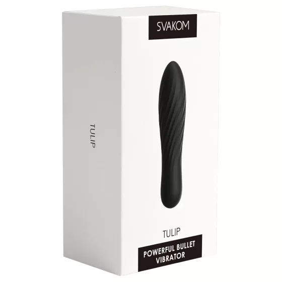 Svakom Tulip - rechargeable mini wand vibrator (black)