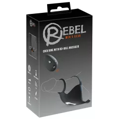   Rebel - Rechargeable Vibrating Ring & Stimulation Toy (Black)