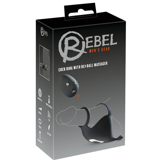 Rebel - Rechargeable Vibrating Ring & Stimulation Toy (Black)