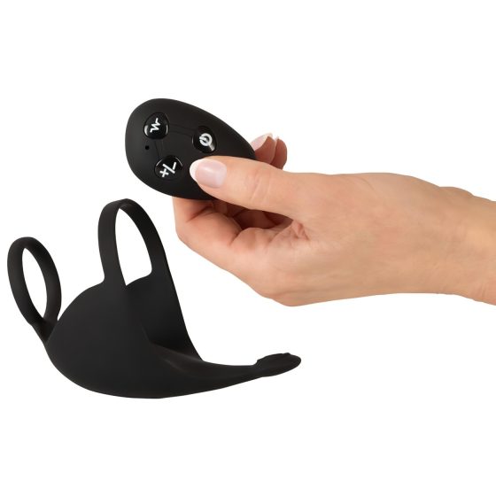 Rebel - Rechargeable Vibrating Ring & Stimulation Toy (Black)