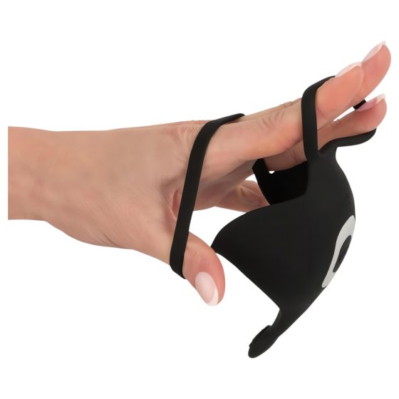 Rebel - Rechargeable Vibrating Ring & Stimulation Toy (Black)