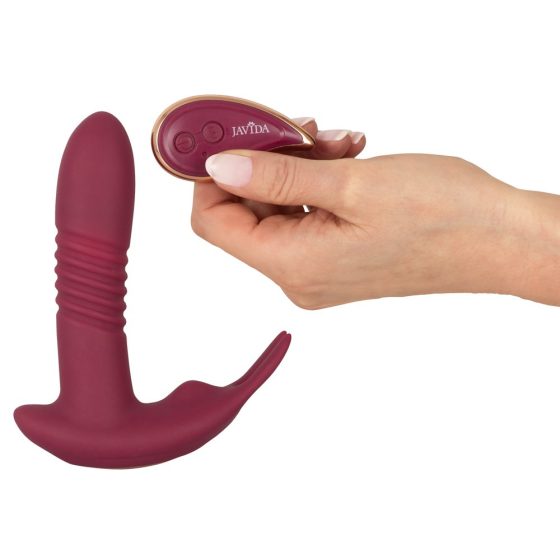 Javida RC - Rechargeable, radio controlled, 3 function clitoral vibrator (red)