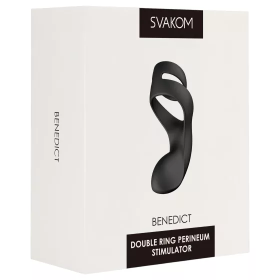 Svakom Benedict - Black Vibrating Penis Ring & Perineum Stimulator
