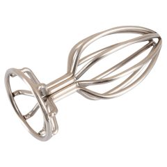 ANOS Metal (3,8cm) - anal dildo with metal cage (silver) 