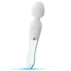   Liaison Wand - rechargeable, silicone-glass LED vibrator (translucent white)