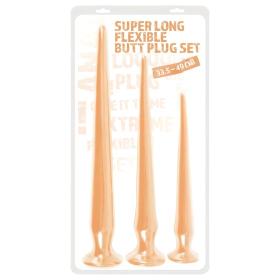 You2Toys - Extra Long Plug Dildo Set (3 Pieces) - Natural