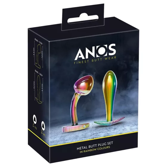 ANOS Metal Rainbow - metal anal plug set (2-piece)