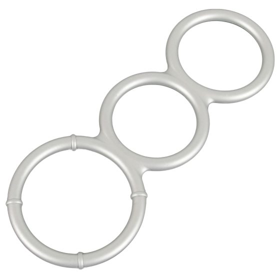You2Toys - Triple Silicone Ring for Him (Silver)