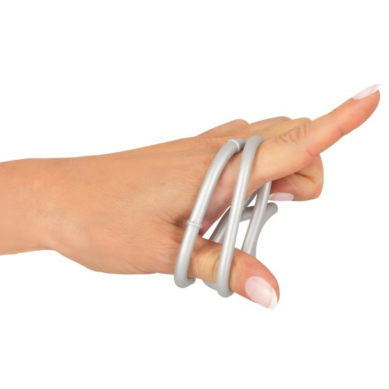 You2Toys - Triple Silicone Ring for Him (Silver)