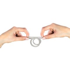   You2Toys - metallic effect triple silicone penis and testicle ring (silver)