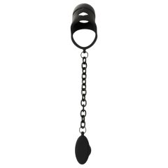 Black Velvet - Silicone Chastity Cage with Anal Plug (Black)