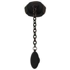 Black Velvet - silicone cock cage with anal dildo (black)