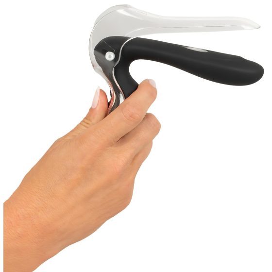 Bad Kitty - Rechargeable LED Vaginal Speculum (Black-Clear)