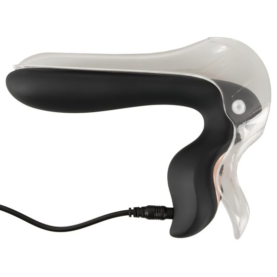 Bad Kitty - Rechargeable LED Vaginal Speculum (Black-Clear)