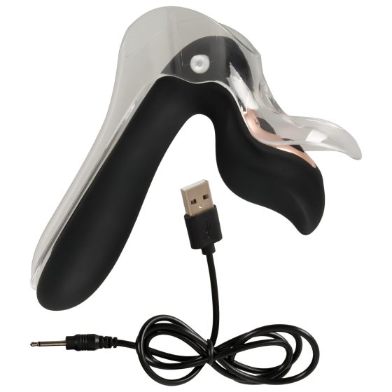 Bad Kitty - Rechargeable LED Vaginal Speculum (Black-Clear)