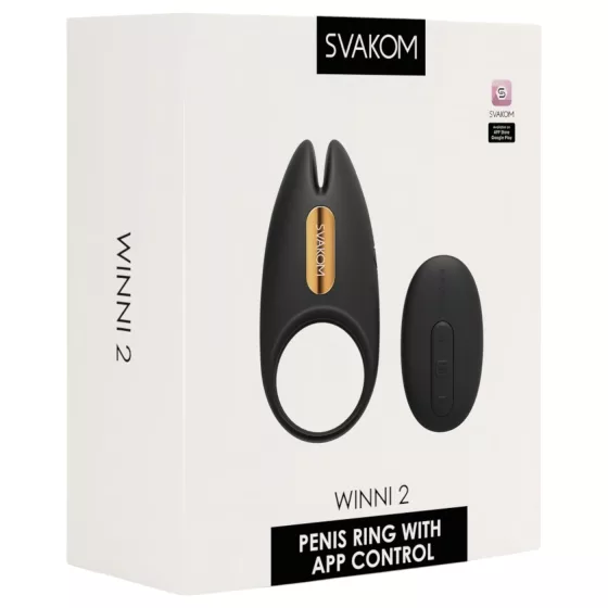 Svakom Winni 2 - Smart, Remote-Controlled Vibrating Ring (Black)