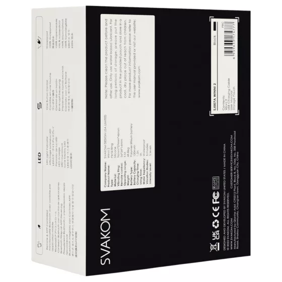 Svakom Winni 2 - Smart, Remote-Controlled Vibrating Ring (Black)