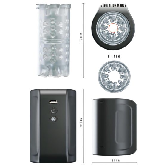 Rebel - Waterproof Rotating Stroker (Black)