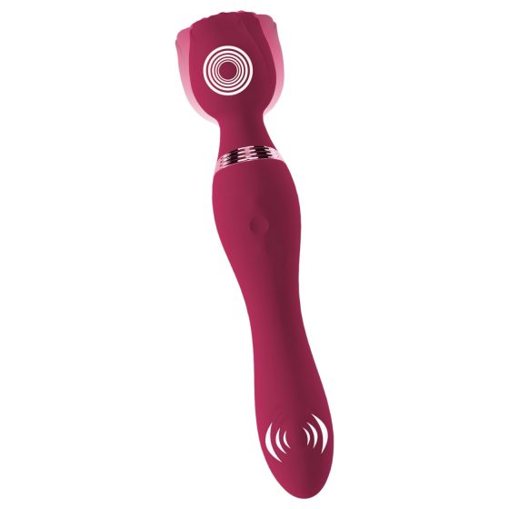 You2Toys Rosenrot - Rechargeable Rose Wand Vibrator (Red)