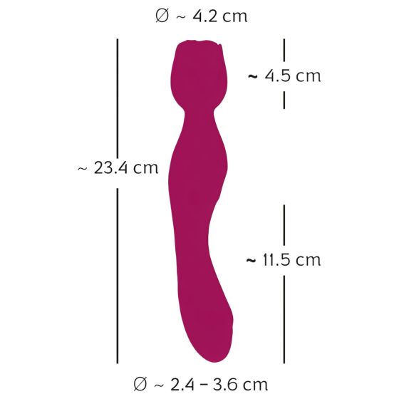 You2Toys Rosenrot - Rechargeable Rose Wand Vibrator (Red)