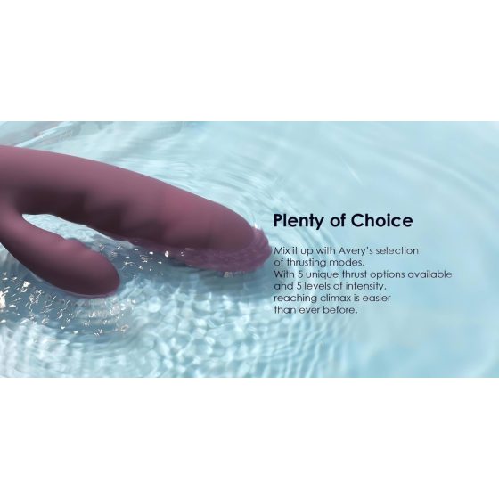 Svakom Avery - Rechargeable Thrusting Vibrator with Clitoral Arm (Purple)