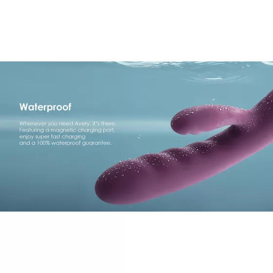 Svakom Avery - Rechargeable Thrusting Vibrator with Clitoral Arm (Purple)