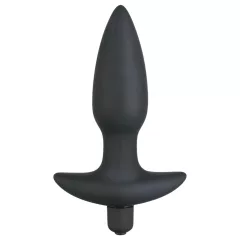 Black Velvet Vibrating Anal Plug - Medium